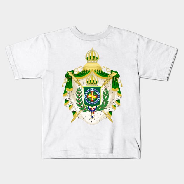 Imperial Coat of arms, complete version, design of the second reign (1840–1889) Kids T-Shirt by Flags of the World